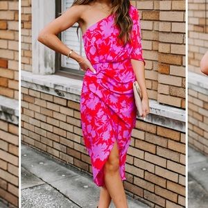 Brand New One-Shoulder Floral Midi Dress